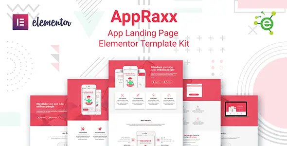AppRaxx – App Landing Page Elementor Template Kit